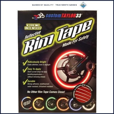 Reflective Safety Rim Tapes for 17'' Sportsbike Wheels, Easy Application