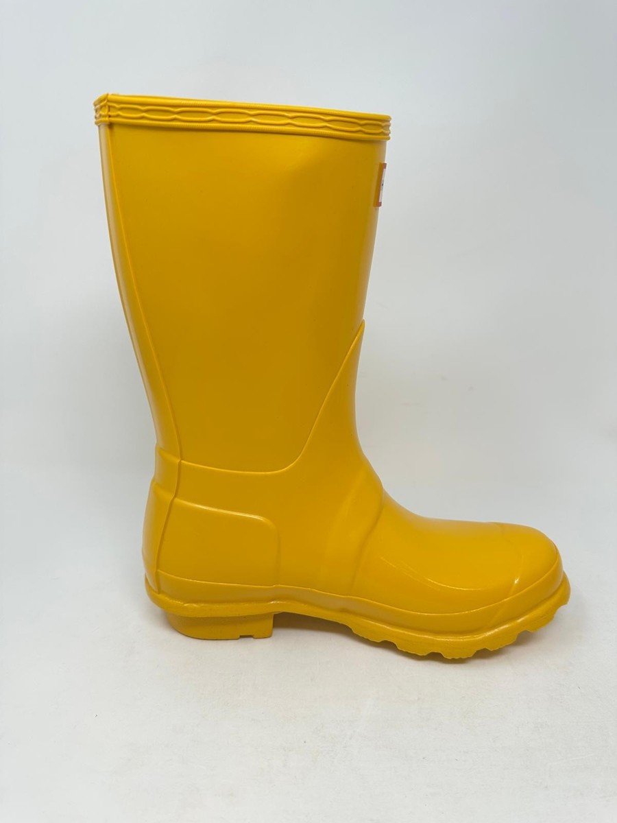 Hunter Women's Original Short Gloss Rain Boots - Yellow, 57(R17T