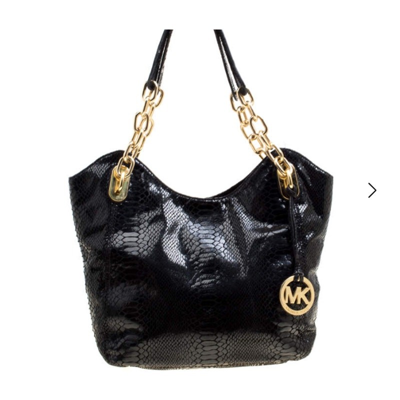 Michael Kors Python Embossed Leather Medium Lilly… - image 1