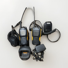 HYT TC-610P 2x Portable UHF P25 Digital Radios 16CH w/ Charger Speaker Mics