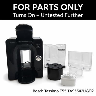 Bosch TassimoFOR PARTS ONLY T55 Single Serve Coffee Maker TAS5542UC/02 TURNS ON