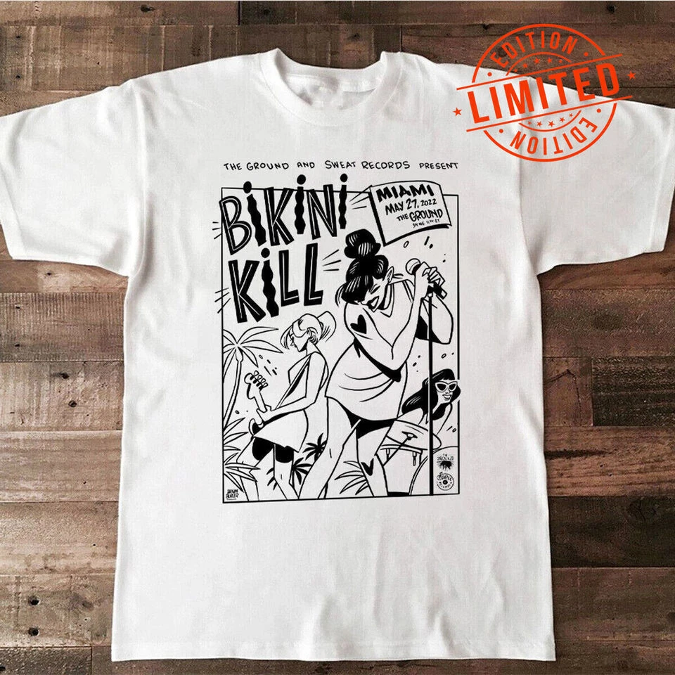 T-shirt Noir Unisexe Bikini Kill Stage Moment - Coupe Régulière, Coton, Neuf Avec étiquettes