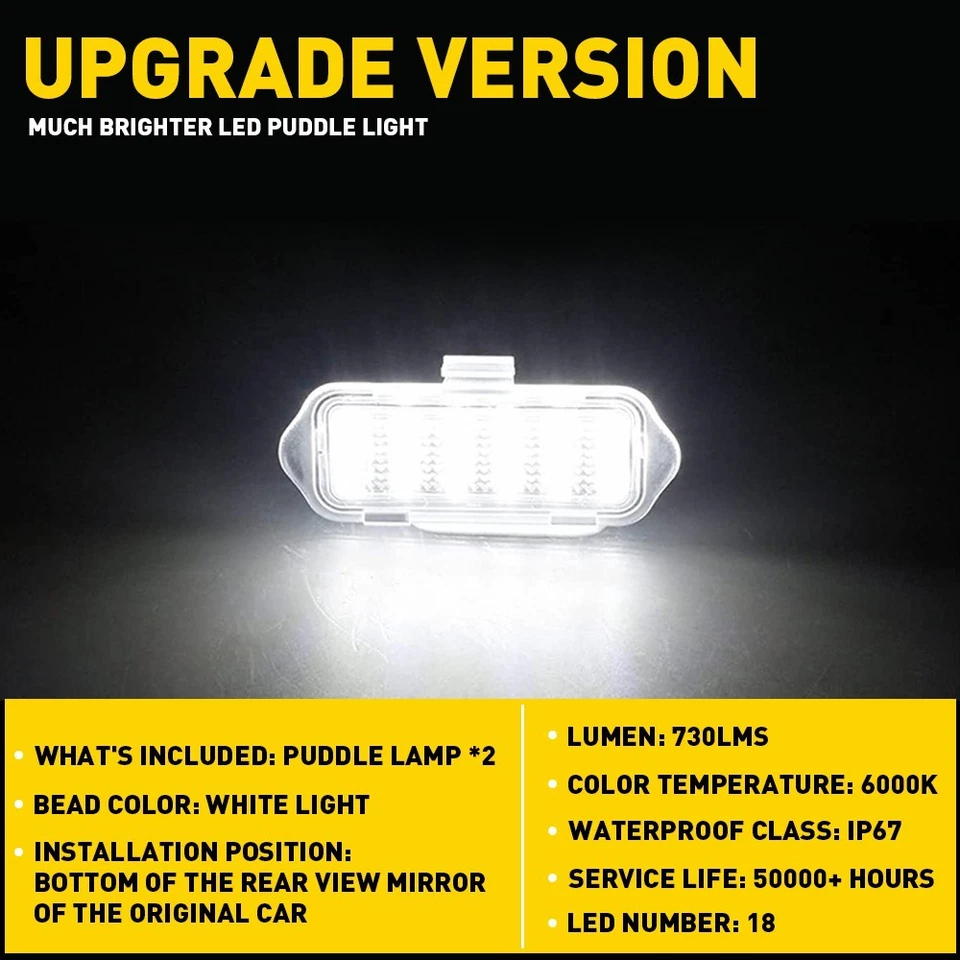 Luces LED de charco de espejo lateral para GMC Sierra 1500 2500 3500/1500 HD 2003-2006 Foto 3 de 4