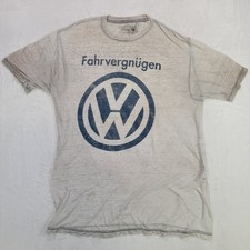 Vintage Volkswagen Fahrvergnugen Gray Sheer T-Shirt Men's Large Short Sleeve