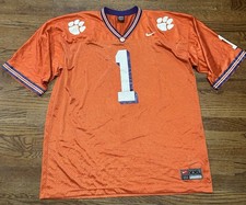 Vintage Nike Team Univ Of Clemson Tigers #1 Football Jersey Men's Sz XXL Orange