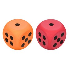 2Pcs Foam Dice, 3.8cm/1.5inch Six-Sided Dice Stress Ball Red, Orange 