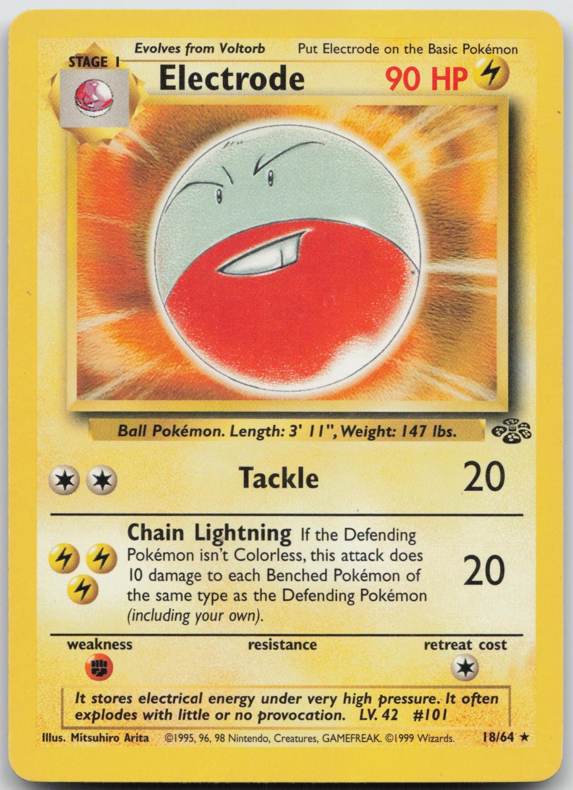 Electrode 18/64 Rare Jungle Pokemon Unlimited LP-NM