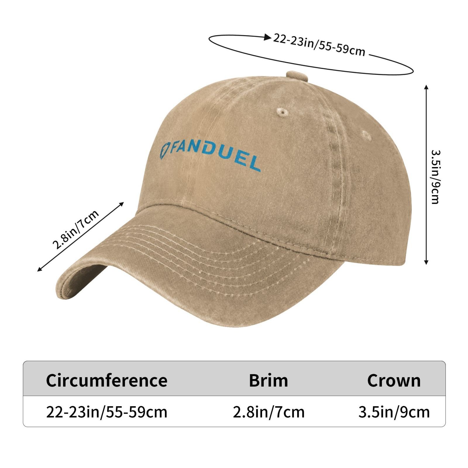 FanDuel Printing UNISEX baseball cap sun shading breathable casual baseball hat