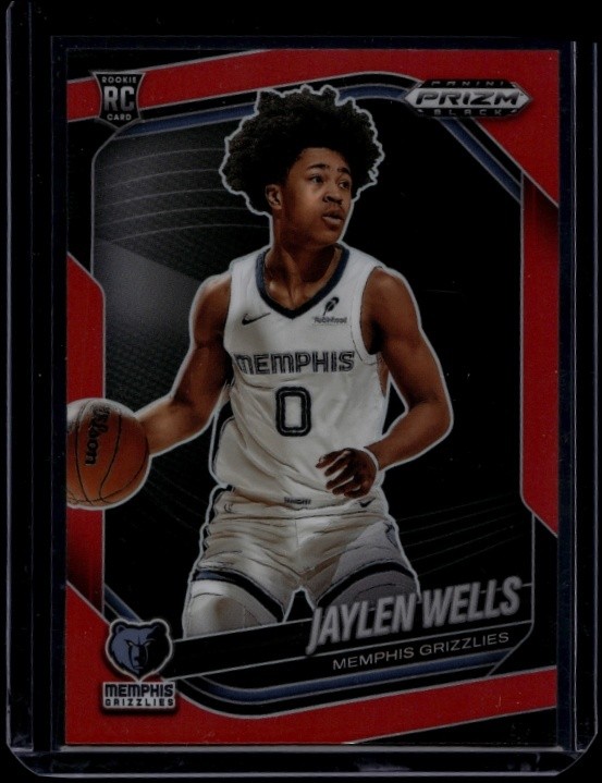 2024-25 Panini Prizm Black Basketball Jaylen Wells #34 RC Rookie Red /299