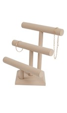 SSWBasics 3-Tier Khaki Faux Suede Bracelet Display