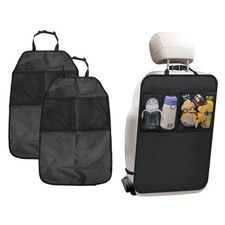 2 Pcs Kick Mat Back Seat Protector Auto Seat Back Protective Cover with Pockets