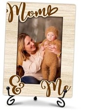 Mom  Me Photo Frame Mom Picture Frame from Daughter Son Wooden Photo Beige1