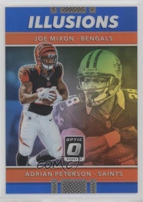 2017 Donruss Optic Illusions Blue Prizm Adrian Peterson Joe Mixon Rookie RC 0r2f