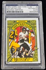 Signed Walter Payton 1986 Topps #3 1000 Yard Club Rookie Card HOF RC Auto PSA
