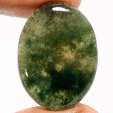 100 Natural Moss Agate Oval Shape Cabochon Gemstone 25 Ct. 29X21X4 mm UG-2335