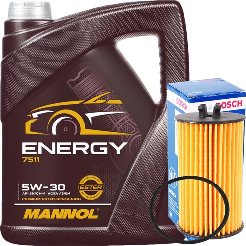 BOSCH ÖLFILTER für OPEL CHEVROLET + 5L 5W-30 MOTORÖL MANNOL ENERGY ACEA A3 B3 - Bild 1 von 4