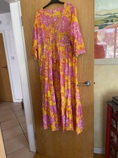 Pure Quality  Long Cotton Dress Size16 Bought In India- Worn Once