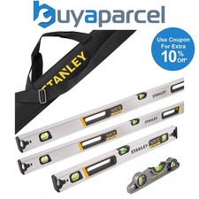 Stanley Fatmax Pro Box Beam Pro Spirit Level Set 4pc - 250 600 1200 1800mm + Bag