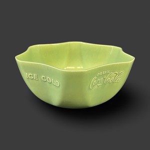Vintage 1930s Coca-Cola Vernonware green ceramic ice bowl