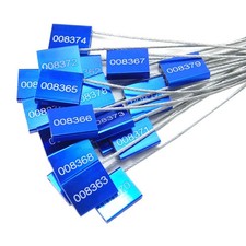 10pcs Numbered Security Steel Cable Seals, Metal Container Seals 10pcs, Blue