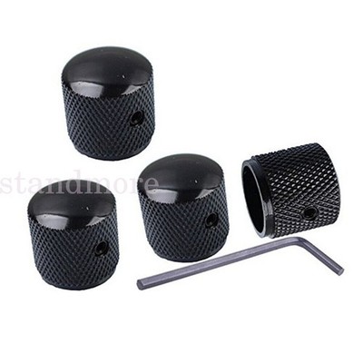 4x Metall Lautstärkeregler Regler E-Gitarre Bass Kuppel Regler Set 6mm schwarz