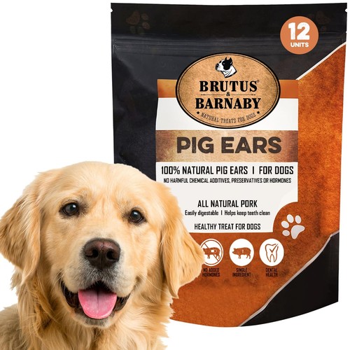 100% Natural Whole Pig Ear Dog Treat - 12 Pack Our Healthy Pig Ears Are Easy ...