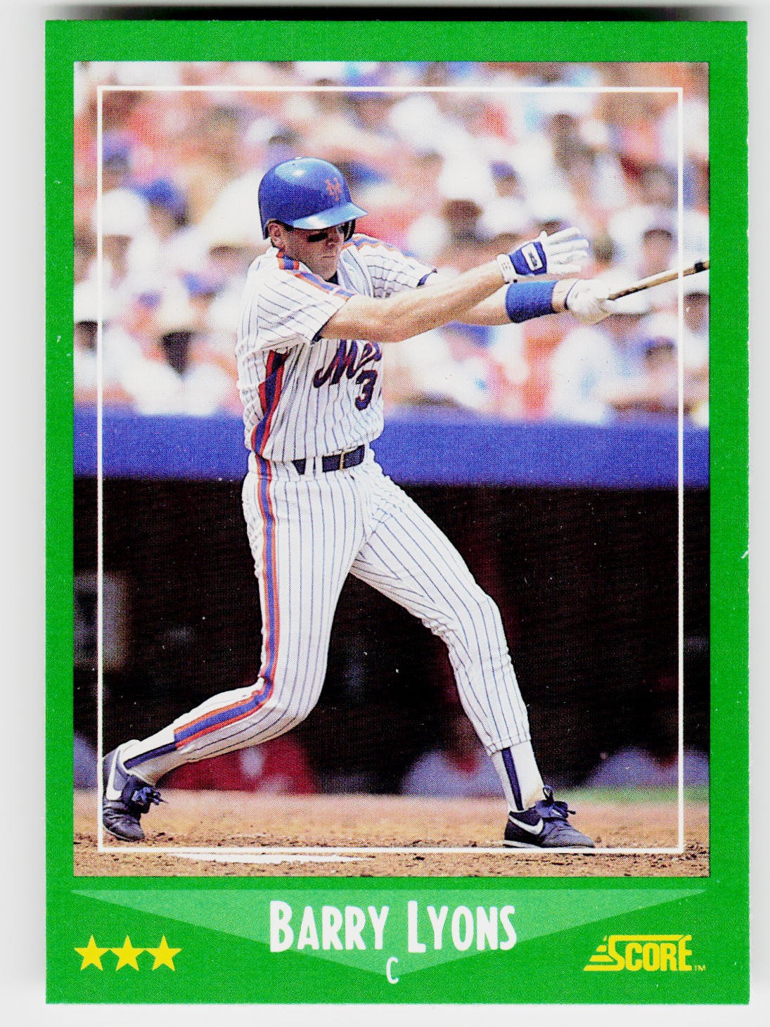 Barry Lyons, 1988 Score, #387, New York Mets, RC