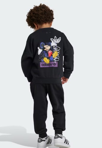ADIDAS X DISNEY MICKEY MOUSE CREW SET KIDS In Black Size XS (7-8 Years) New - Picture 4 of 8