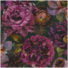 Image of Floral Peony Wallpaper Pink Purple Black Botanical Paste The Wall Vinyl