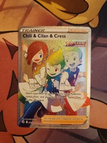 Pokemon Chili Cilan And Cress 273/264 Fusion Strike Rainbow Secret Rare Mint