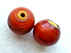 ANTIQUE  RARE 2 PCS  ROUND C0RNALINE D'ALEPPO STONE  TRADE BEADS YELLOW HEART — photo 3