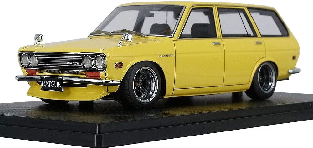 Фирменное зажигание TK, модель 1/18 Datsun Bluebird (510) Универсал желтый IG2222