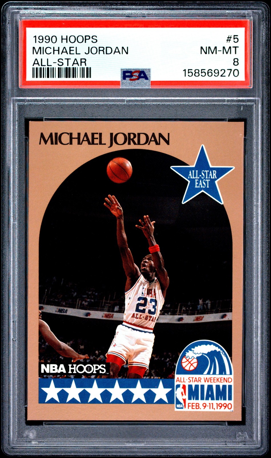 1990 HOOPS ALL-STAR #5 MICHAEL JORDAN PSA 8