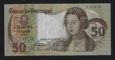 PORTUGAL 50 Escudos 1968 P-174a  UNC prefix one letter