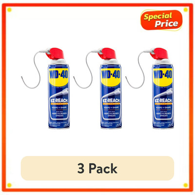 (3 pack) WD-40 EZ Reach Multi Purpose Lubricant Spray 14.4 oz Flexible Straw