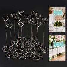 Heart Table Number Stand Photo Holder Wire Place Card Holders Desk Memo Clip