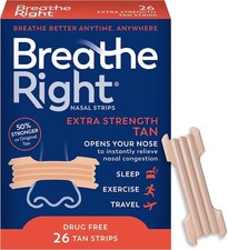 1,3 Boxes Breathe Right Extra Strength Tan Nasal Strips 26 count New EXP 2029