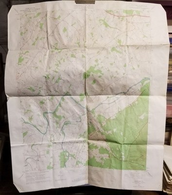 1964 Orig USGS Topo Map Grottoes VIRGINIA Quad Scouts BSA Hiking Folded