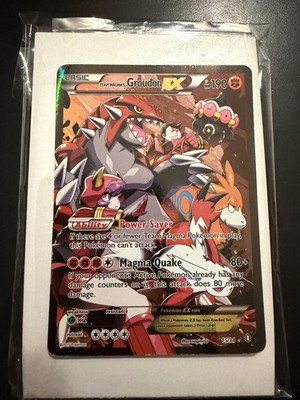 Pokémon TCG Team Magma's Groudon EX Holo Full Art Rare Card 15/34 Double Crisis