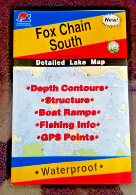 Fox Chain South - Illinois - Lake Map - Wisconsin - Fishing Hot Spots Map