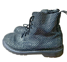 Womens Dr Martens 1460 Pascal Y Stars Glitter Boots US Sz 7 Black Suede