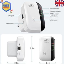WiFi Signal Extender Range Repeater Booster Internet Amplifier 300Mbps UK Plug