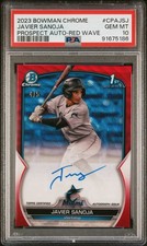 2023 Bowman Chrome 1st Javier Sanoja Red Wave  Auto 4/5 Gem Mint PSA 10