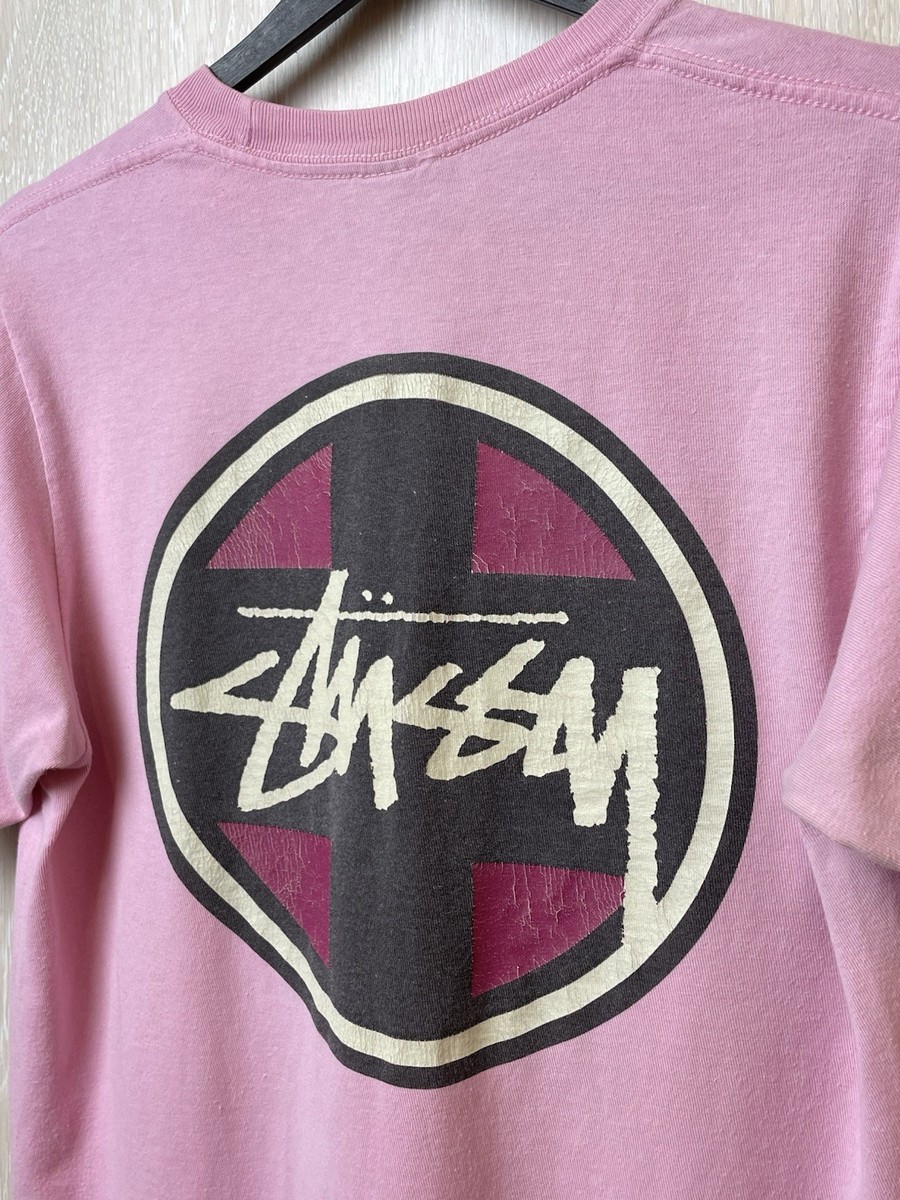 Vintage Y2K Pink Big Logo Stussy Shirt Mens Small | eBay