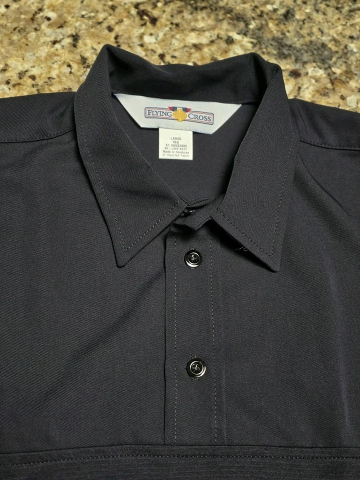 НОВЫЙ БЕЗ ЯРЛЫКОВ БОЛЬШОЙ ЛЕТАЮЩИЙ КРЕСТ МУЖСКОЙ ПОЛИЦИИ БЕЗОПАСНОСТИ ЖИЛЕТ L/S РУБАШКА ЧЕРНЫЙ - Изображение 3 из 4