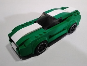 Custom Green/White Ford Mustang GT - This is a modified LEGO 75871 Speed Champio