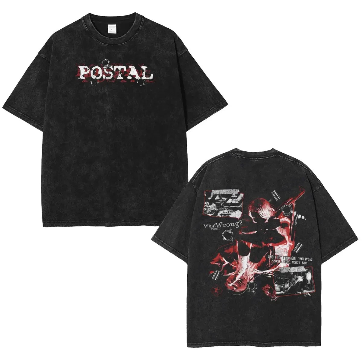 Postal Vintage Graphic T-Shirt – Classic Video Game Retro Oversized Tee