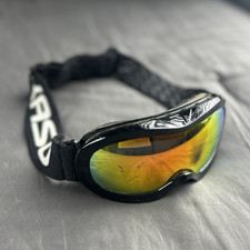 AKASO Ski Goggles Shield Style Black Frame Gold Mirrored Tinted Lens UV400