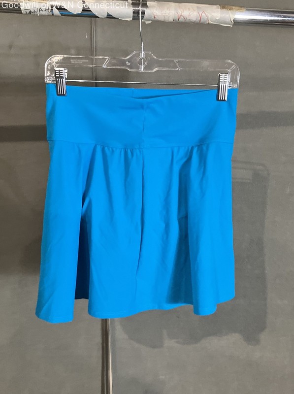 L.L.Bean Women's Blue Swim Skirt UPF 40+ Quick Dry Built-in Liner Sz 10