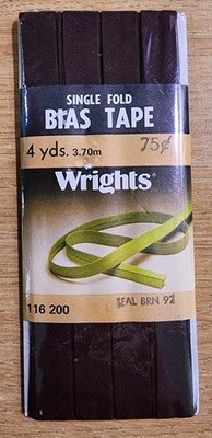 Wrights - Vintage Single Fold Bias Tape Fall Brown Poly Cotton